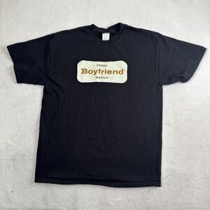 Y2K Fossil Boyfriend Watch Black SS Graphic Shirt Men's Large